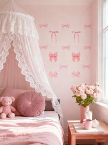 2 Sheets/14pcs Pink Watercolor Bow Stickers: Cute Decorative Stickers, Suitable For Diaries, Gifts And Crafts - Variety Of Bow Patterns, Self-Adhesive, Great For Scrapbooking, Laptop Decor And DIY Projects, Bedroom Wall Stickers, Wedding Decorations - Multicolor - View 5