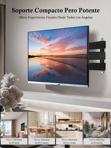 Soporte de TV universal extraíble de 14 a 42 pulgadas, soporte de TV giratorio, brazo para colgar, adecuado para TV, montaje en pared para monitor - Negro - Ver 7