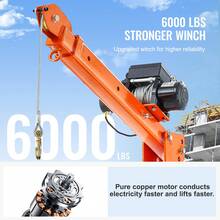 Electric Pickup Truck Crane, 2200 Lbs, Folding Truck-Mounted Bed Crane With Electric Winch 6000 Lbs, Steel Pickup Truck Jib Crane Hoist 360° Swivel For Lifting Goods In Construction, Factory - 2200磅 - 查看 3