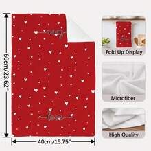MEMNUN 2pcs Valentine's Day Red Love Text Pattern Kitchen Towels, 15.75*23.62in(40*60cm), Modern Microfiber Soft Absorbent Dish Towels, Hand Towels, Tea Towels, Cleaning Supplies, Ideal For Bathroom And Kitchen Decor, Home Decoration And Gifts - Multicolor - View 4