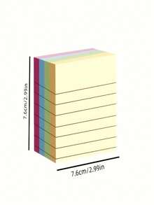 100-Page Four-Color Lined Sticky Notes - Cute And Creative Sticky Notebook - Student Tear-Off Guestbook, Mini Lined Blank Notebook, Tear-Off Notebook, Self-Adhesive Sticky Note Set, Cute And High-Performance Mini Notebook, Portable Notebook - Multicolor - View 6