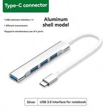 7-In-1 USB HUB With USB-C/USB3.0 Dual Interface, USB Splitter With 1 USB 3.0, 4 USB 2.0 And 2 USB-C Ports, For Electronics/PCs/Laptops And Accessories/Peripherals, Aluminum Alloy Body - Multicolor - View 15