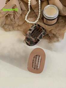 4pcs/2pcs/1pc Upgraded Thickened Abalone Shaped Hair Clips, Women Round Flat Hairpins For Buns, Curved Non-Slip Hair Claws For Ponytails, Hair Accessories, Flat Round Hairpins, Strong Alligator Hair Clips, Comfortable Curved Design, Multiple Colors Available, Suitable For Daily Matching, Parties, Office, Home Fashion Hair Clutch - Multicolor - View 7