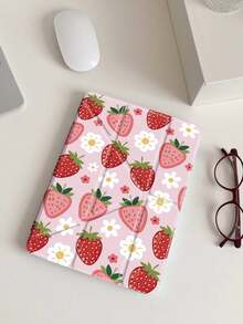草莓白花图案 iPad 保护套,兼容 iPad Air 4/5(10.9 英寸)、iPad 7/8/9(10.2 英寸),内置 Apple Pencil 插槽,兼容三星 Tab S6(10.4 英寸)、Tab A7 Lite(8.7 英寸),兼容 Kindle(第 11 代,2022 年发布),硅胶加固边角,自动唤醒/睡眠功能,秋冬浪漫、圣诞节、情人节、新年礼物之选。 - 彩色 - 查看 5
