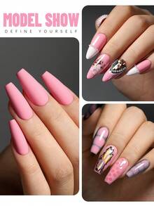 YOKEFELLOW TPO-Free & HEMA-Free 10ml Gel Nail Polish, Pink Nails All Seasons Semi Permanent Manicure Nail Gel Polish Soak Off UV LED Nail Art Salon DIY For Women Girls -AB070