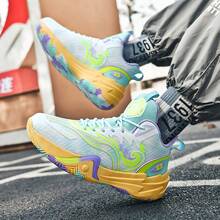 Womens Mens Basketball Shoes Breathable Colorful Volleyball Sneakers With Mesh Upper Non Slip Rubber Indoor Shoe For Youth Adult - 薄荷綠 - 查看 2