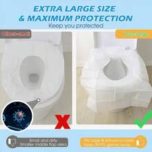 100pcs Disposable Toilet Seat, Flushable Paper Toilet Seat, Essential Travel Accessory, Dissolvable Paper Toilet Seat For Airplanes, Travel, Public Restrooms And Camping Quickly Disintegrate, Lightweight And Hygienic