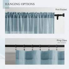 Elegant Blue Sheer Curtains 84 Inches Long For Bedroom Living Room Cotton Linen Textured Rod Pocket Crinkle Sheer Curtains Light Filtering Rustic Voile Window Drapes W52 X L84 In 2 Panels - Blue - View 6