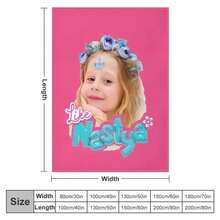 Like Nastya Girl Throw Blanket Decoratives Soft Big Large Blankets - Red and White - View 2