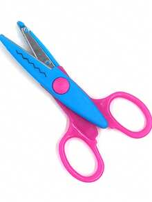 Conjunto de 6 tesouras decorativas coloridas para artesanato, com cabo antiderrapante em resina ABS, ideais para cortar papel, scrapbooking, confecção de cartões e projetos de arte DIY. - Multicolorido - Ver 6