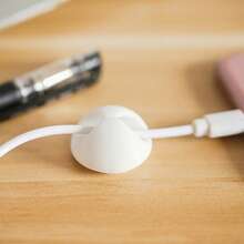 15pcs Pom-Pom Round Cable Organizer Clips, Suitable For Office Desk, Living Room, Bedroom