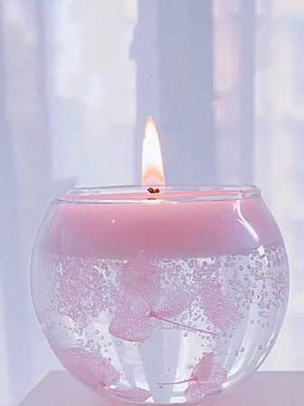 1 Box 1 Cup Pink Floating Flower Scented Candle, Atmosphere Home Fragrance Candle For Room, Bedroom, Study, Gift For Friends, Romantic Decoration Prop