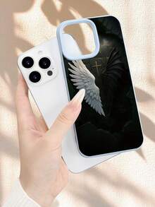 Funda de TPU para iPhone 11 12 13 14 15 16Estilo Gótico y Religioso Alas Ángel y Dragón con Cruz Diseño Artístico y Original Protectora Antigolpes Ideal para Jóvenes y Adultos Moda Urbana y - Azul - Ver 2