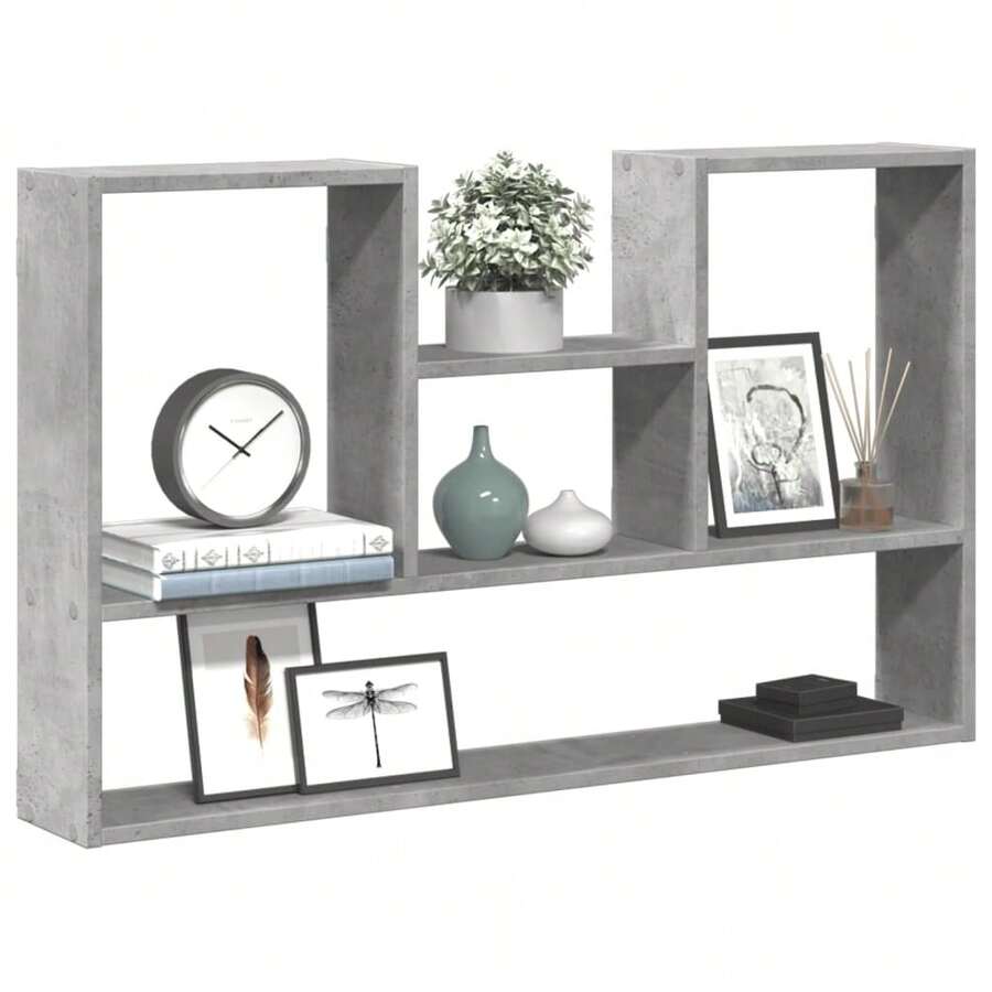 Étagère murale vidaXL en bois composite gris béton 99 x 15 x 60 cm - Multicolore - Voir 1
