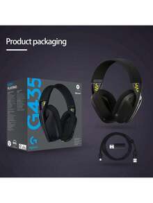 Logitech G435 Over-Ear Bluetooth Headphones: Lightweight Design For A Youthful Look, Ultra-Long 30-Hour Battery Life, High-Definition Stereo Sound, Low Latency For Gaming, Clear Dual-Microphone Calls, Compatible With Computers/Phones/Tablets, Black. - Black - View 2