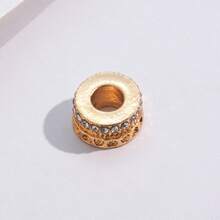 1 Pc Gold Charm Beaded Series Love Flower Four Leaf Clover Butterfly Bee Sun Camera Bell Castle Beaded Pendant Accessories For Women DIY Bracelet And Necklace Fine Jewelry Making Gift Holiday Series Valentines