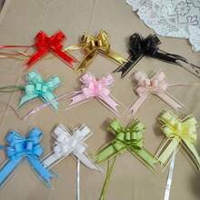 10 piezas/paquete Lazo de organza con diseño de copos de nieve, cinta, envoltura de regalo floral, volante hecho a mano, fiesta navideña, boda, coche de boda (entrega de estilo aleatorio) - Blanco - Ver 3