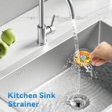 Upgraded 3-In-1 Kitchen Drain Strainer - Stainless Steel Sink Stopper, Anti-Clog Sink Basket, For Standard 3 1/2 Inch US Sinks