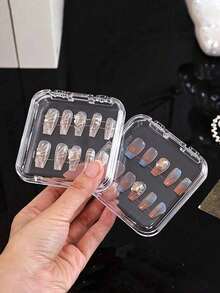 Acrylic Transparent Nail Art Display Box, Dust-Proof Packaging, Suitable For Nail Art Samples, Jewelry And Small Card Storage,Makeup Bag,Travel Essential - Multicolor - View 3