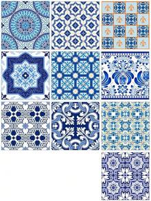 EXCEART Azulejos Adhesivos para Cocina Y BañO De Porcelana Azul Y Blanca Pegatinas De Pared Autoadhesivas De PVC Resistente Al Agua DecoracióN FáCil Y VersáTil para Hogar - 20 x 20 cm - Ver 11