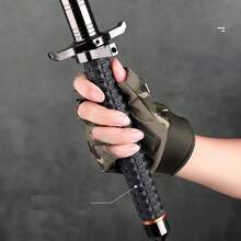 32Inch Retractable Stainless Steel Trekking Poles, Non-Slip For Complex Outdoor Scenes, More ConvenientStorage Telescopic Multifunctional Trekking Pole Collapsible Poles Outdoor Trip Survival Hiking Stick - 銀色 - 查看 5