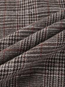 EARO 女士优雅长款格子裙，前扣设计，高腰A字廓形，无弹力面料