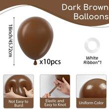10/20/30/40/50个深棕色气球，18/12/10/5英寸棕色乳胶气球，派对加厚咖啡色气球，适用于生日、新娘送礼会、婚礼、周年纪念派对装饰 - 棕色 - 查看 14