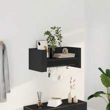 Mensola da parete vidaXL, nera, 70,5x35x30,5 cm, materiale a base di legno - Multicolore - Visualizzare 1