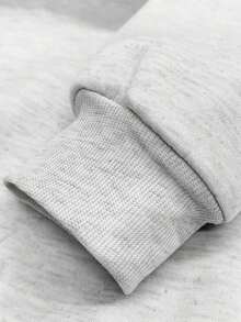 HoodieINAWLY Women's Casual Raccoon Embroidery Slogan Crew Neck Long Sleeve Fleece Sweatshirt, Autumn/Winter, ChristmasLoose And Comfortablewinter Clothes For Women - 灰色 - 查看 4