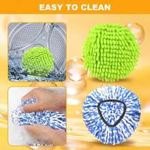 YZJAJZY Mop Heads Replacements For OCedar RinseClean 2 Tank Spin Mop System, Mop Replace Head With 2 Microfiber Mop Head Refills, 2 Chenille Mop Pads,1 Scrub Brush, And 1 Mop Base Set Combo - MàuA - Xem 4
