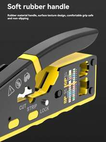 NewShark Ratchet Network Cable Clamp Home DIY Network Cable Making Tool Multi Functional Pressing, Stripping, And Cutting Integrated Ergonomic Effortless Handle Compatible With RJ45/RJ11/RJ12 Home Wiring/Home Repair/Dormitory Networking Anti Drop - Color/style Random - View 4