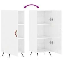 Credenza vidaXL bianca lucida 34,5x34x90 cm Materiale a base di legno - Multicolore - Visualizzare 9