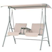 Outdoor Swing Chair Canopy Patio Garden Hanging 2 Person Yard Furniture Grey - 預設 - 查看 2