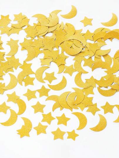 15/30/50g Golden Glitter Confetti, Glitter Small Star Table Confetti, Star And Moon Table Decoration, Suitable For Weddings, Birthdays, Eid Al Fitr, Party Decoration
