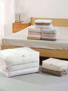 1Pc Storage Bag Quilt Storage Bag Household Transparent Large Capacity Clothing Sorting Bag Dustproof And Moisture Proof Handheld Storage Bag For Closet Organizer For Bedroom For Back To School Clothing Storage Box Closet Storage Containers Organizer Storage Bins Dorm Home For Blankets Beddings Comforter Pillow Toys Bag For School School Accessories School Stuff - Clear - View 5