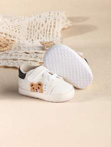 1双儿童卡通PU魔术贴平底防滑休闲运动鞋，适合春秋季穿着 - 黑色 - 查看 13