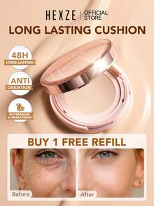 HEXZE 15克气垫粉底液，高遮瑕力，持妆长达16小时，防水，买一送一替换装 - 03 Custard - 查看 1