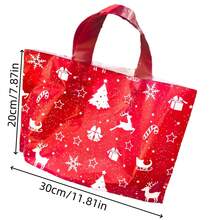 10/20 pièces Sacs cadeaux de Noël, motifs d'arbre de Noël rouge, de renne, d'étoile, de flocon de neige. Sacs cadeaux pour décoration de fête de Noël, fournitures d'emballage de cadeaux pour rassemblement familial de Noël, sacs en plastique pour shopping de Noël, sacs en plastique durables, fournitures d'emballage de cuisine de Noël, décoration du Nouvel An 2026, décorations de Noël, cadeaux de Noël, faveurs de fête