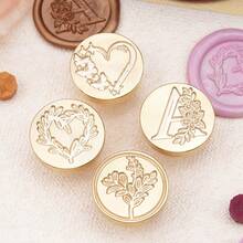 BAOFALI 1 đầu con dấu sáp họa tiết hoa (không kèm cán) - Con dấu sáp hình lá - Con dấu sáp hình cây cỏ - Con dấu sáp hoa dại cho thiệp mời đám cưới - Con dấu sáp đóng gói quà tặng - Một cỡ - Xem 6