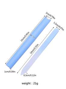 1 Stück Glas-Nagelfeile mit Farbverlauf und beidseitiger Ätzung - professionelle Nagelpflege für Frauen und Männer - Lichtblau - Übersicht 5