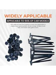 Conjunto de 10/100 abraçadeiras de nylon universais com fivela, multiuso, resistentes e com travamento automático. Solução durável e reutilizável para fixação em partes inferiores de automóveis, para-lamas, protetores de lama e tampa do porta-malas. - Multicolorido - Ver 7