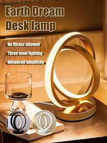 LED地球梦境台灯，创意音符造型夜灯，低功耗床头/办公桌灯，柔和灯光，适合阅读、卧室、房间、办公室，营造温暖氛围照明。 - 彩色 - 查看 8