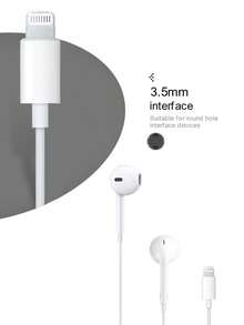 Apple/Apple Original EarPods Wired Headphones USB-C Lightning Connector - White - View 3