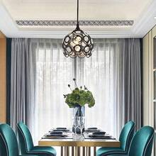 Candeladores Lámparas de araña creativas Lámparas retro de bares Lámpara de lámpara de restaurante de hierro forjado - Negro - Ver 6