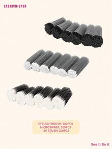 睫毛延长套装一次性微型棉签刷带睫毛刷唇刷睫毛膏棒涂抹器睫毛延长套装美容棒套装（黑色）_美容与个人护理 100/300/450 件