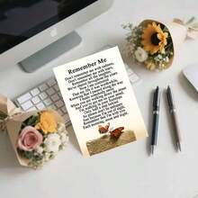 一张充满爱意的“请记住我”贺卡，附信封，设计温馨，饰有蝴蝶图案，色调柔和，非常适合慰问悲伤的亲朋好友，是纪念时刻的理想之选。纪念卡|慰问卡|纸质贺卡 - 彩色 - 查看 11