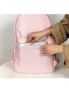 Minimalist, Unisex College-Style Backpack, Ideal For Casual Travel, School Backpack, And Travel Bag. - Hồng - Xem 5