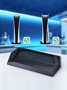 Vertical Stand For 5th Gen Slim Game Console, Cooling Vented Anti‑Slip Dock Base, Fits Digital & Disc Editions, Note: Console Not Included, Not For Original Old Models - Black - View 5