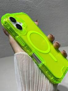 1pc Cute Clear Gradient Color Magnetic Wireless Charge Phone Case Compatible With Iphone 17 AIR 16 15 14 13 12 11 Pro Max Plus Soft Silicone Back Cover Candy Color - Green - View 5