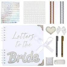 WSXC Letters To The Bride Scrapbook Wedding Scrapbook Kit With DIY Accessories White Guest Book For Bridal Memory Letters To The Bride Book For Wedding 11.4x8.5 Inches - 白色 - 查看 1